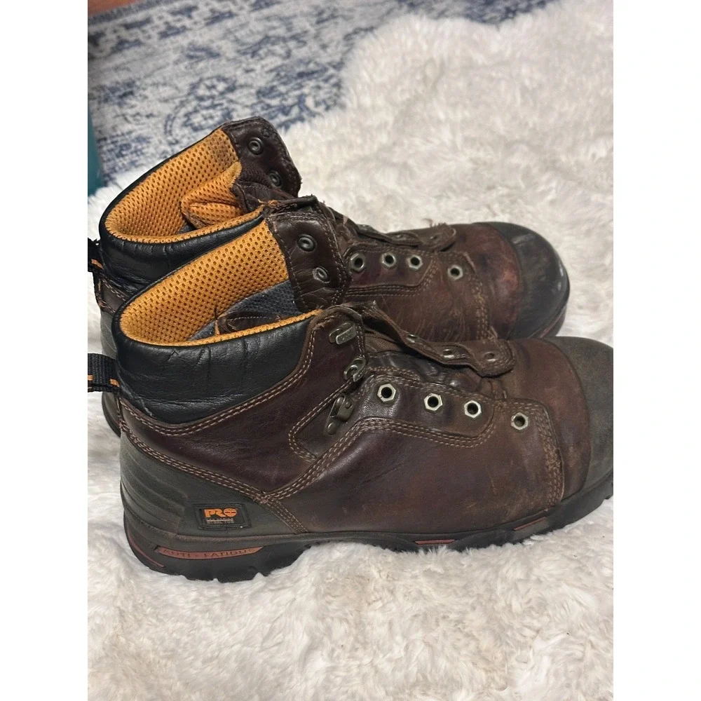 Timberland PRO Brown Leather‎ Steel Toe Work Boots Ankle Boots